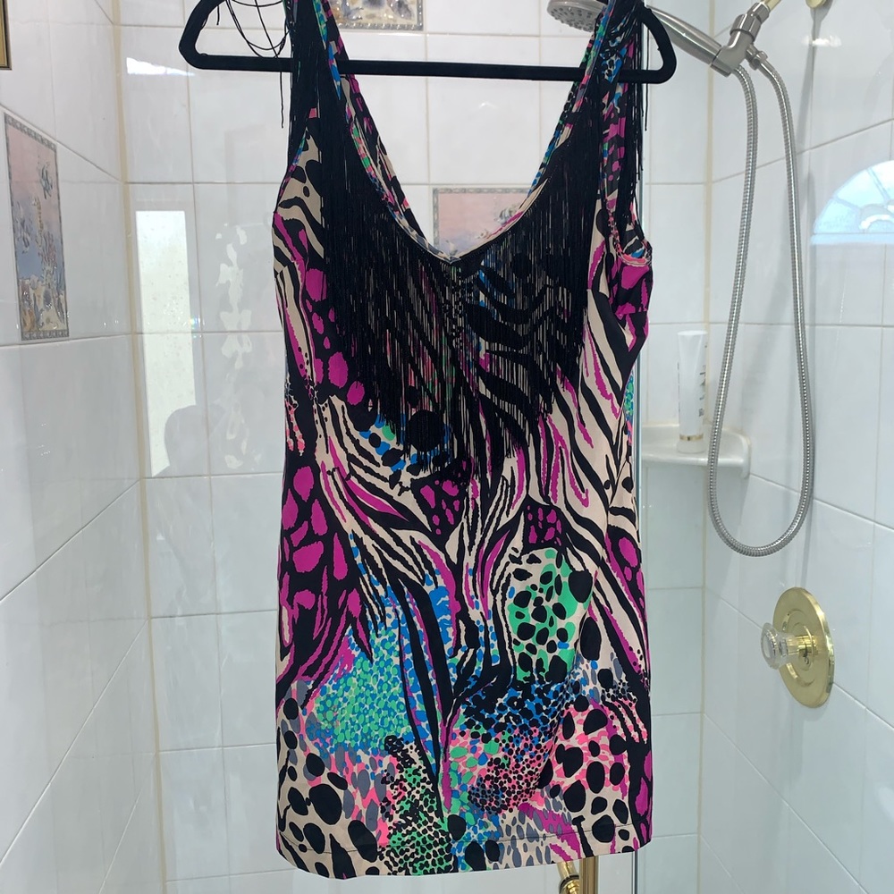 Printed fringe dress - Picture 1 of 8